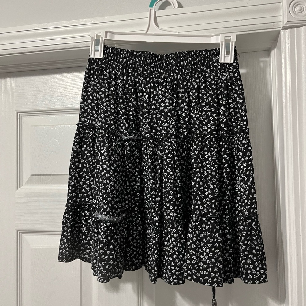 Black Floral Women's Skirt